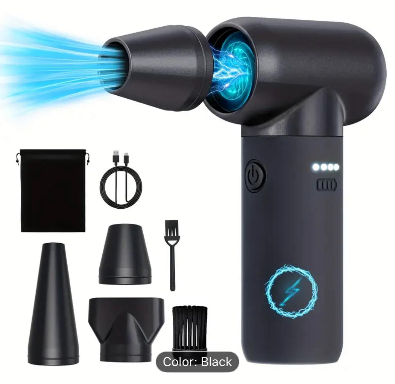 Electric Air Duster, High-Speed 3 Gear Cordless Rechargeable Jet Blower, Portable Air Blower For Outdoor, House And Car, Jet Fan For Keyboard, Computer Cleaning, Inflating, Dry