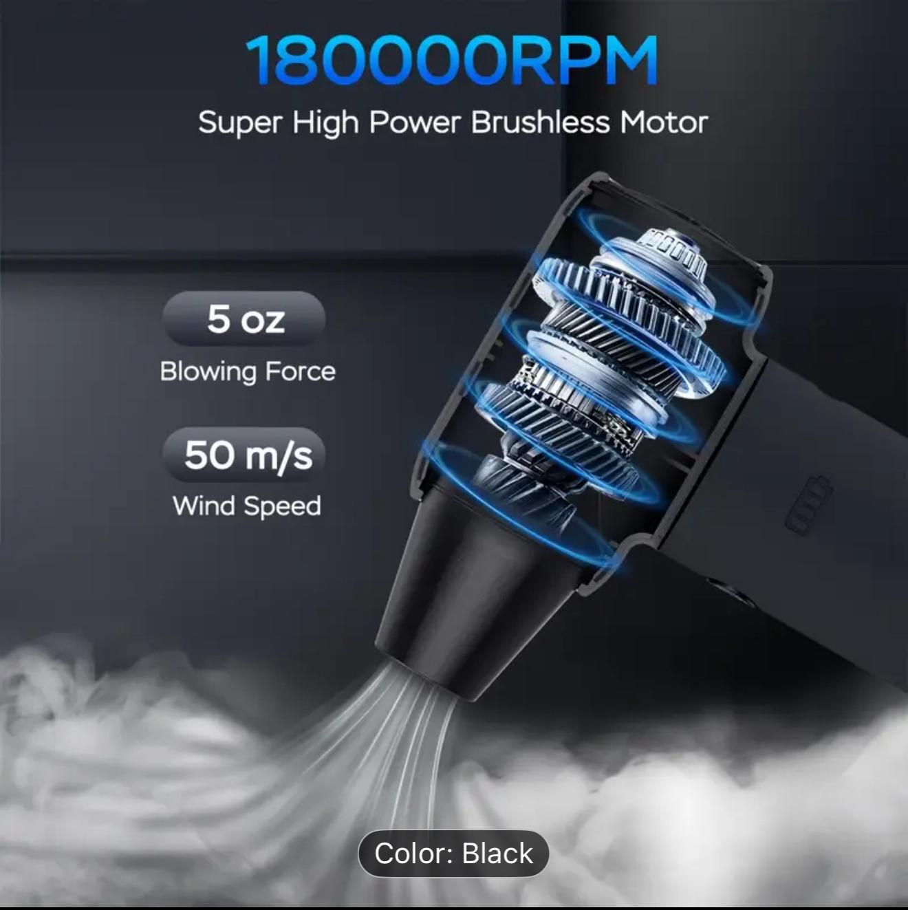 Electric Air Duster, High-Speed 3 Gear Cordless Rechargeable Jet Blower, Portable Air Blower For Outdoor, House And Car, Jet Fan For Keyboard, Computer Cleaning, Inflating, Dry - Image 2